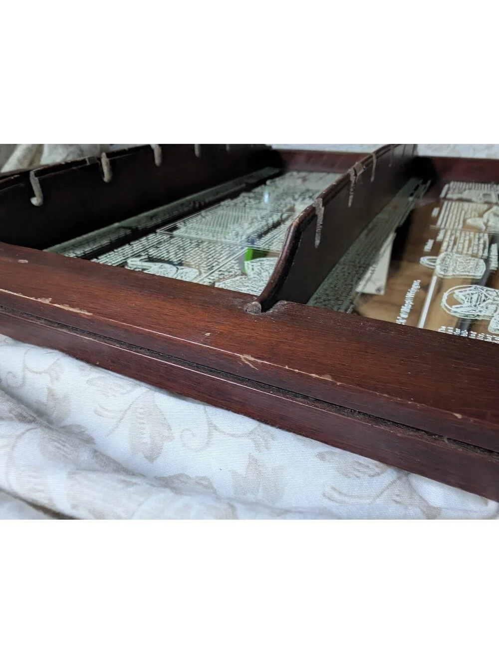 Country Store Vintage Wooden Spoon Display Cabinet with Glass Panels